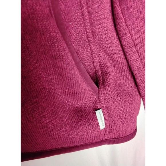 Eddie Bauer Sweatshirt Womans 2XL Pullover Red Fleece Pullover Henley 1/4 Snap - Picture 2 of 5